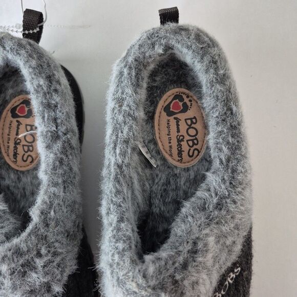 Skechers Bobs Charcoal Cable Knit Keepsake Delight Ice Angel Slippers Womens 8 - Picture 6 of 9